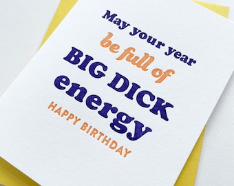 Letterpress Birthday card - Big D Birthday