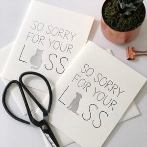 Letterpress Pet Sympathy card Cat Sympathy image 4