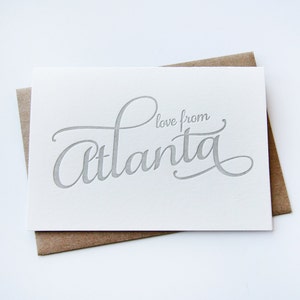Amor de Atlanta - Cartão de felicitações regional em tipografia