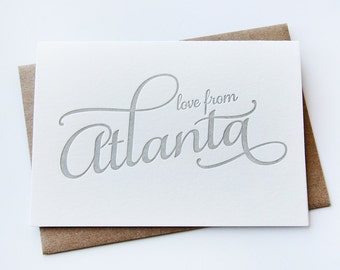 Letterpress Greeting card - Regional Love from Atlanta