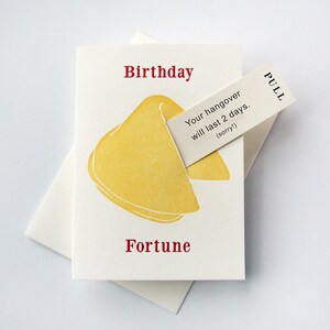Hangover Birthday Fortune - Carte de voeux d'anniversaire typographique