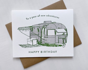 Year of Adventures Birthday - Letterpress Birthday Greeting Card