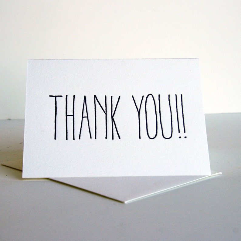 Letterpress Thank You Card THANK YOU image 2