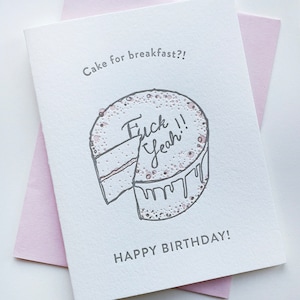 Frühstückskuchen Geburtstag - Letterpress Geburtstagskarte