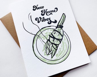 Karta na parapetówkę z nadrukiem wypukłym – New Home Vibes