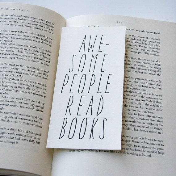Letterpress Bookmark Awesome People Read - Etsy