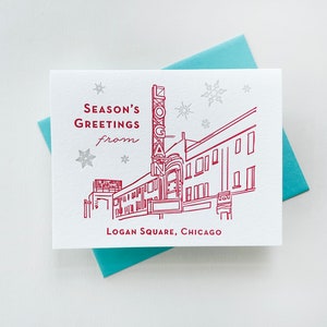 Season's Greetings Logan Square - Letterpress Weihnachtskarte