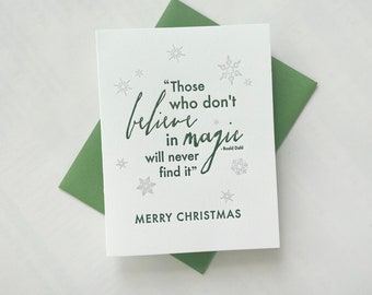 Noël magique - Carte de Noël typographique pour les Fêtes