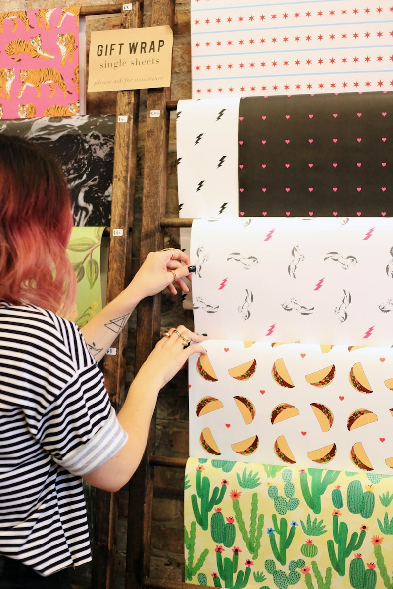 Wrapping Paper Chicago Flag Etsy