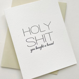 Holy Shit House - Cartão de felicitações para nova casa em impressão tipográfica