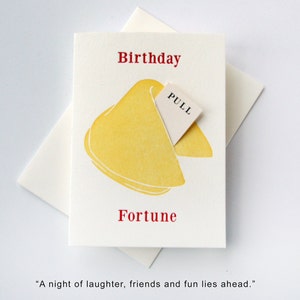 Letterpress Birthday Card Fortune Cookie birthday Laughter Fun image 2