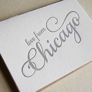Amor de Chicago - Cartão de felicitações regional em tipografia