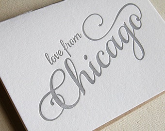 Letterpress greeting card - Regional Love from Chicago