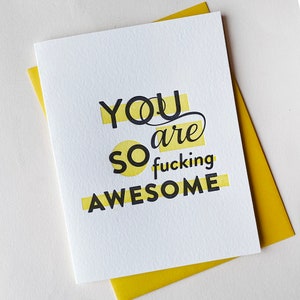 Ficke Super - Letterpress Liebe und Freundschaft Grußkarte