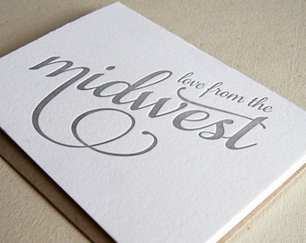 Letterpress Greeting card - Regional Love from the Midwest