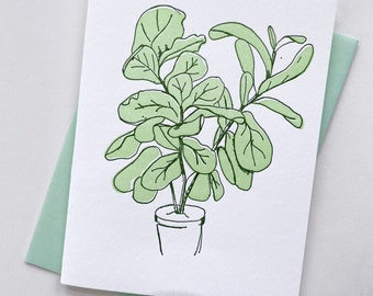 Letterpress Everyday Card - Fiddle Leaf Fig