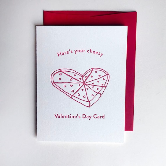 Letterpress Valentine's Day Love card Cheesy Valentines | Etsy