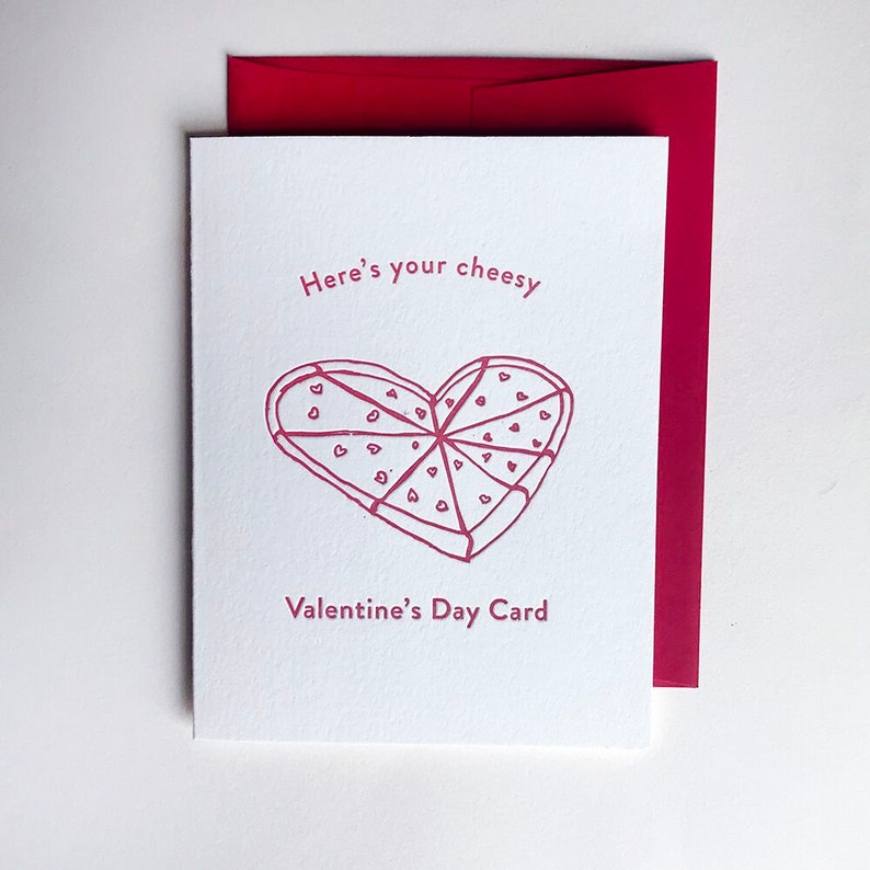 Letterpress Valentine's Day Love card Cheesy Valentines | Etsy