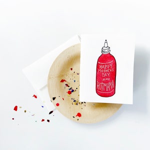Hot Mama Sauce - Cartão de felicitações para o Dia das Mães em impressão tipográfica