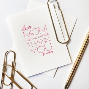 Mom Thanks Letterpress Mother's Day Greeting Card image 6