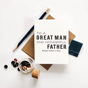 Great Man and Father - Letterpress Father&#39;s Day Greeting Card