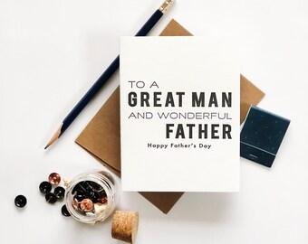 Great Man - Letterpress Father's Day Greeting Card