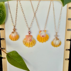 Hawaiian Sunrise Shell Necklace - Gold Filled Chain