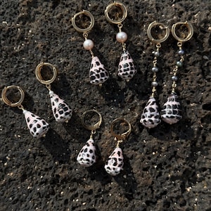 Hawaiian Hebrew Shell Huggie Earrings - 14k Gold Filled (thin and thick Huggies)