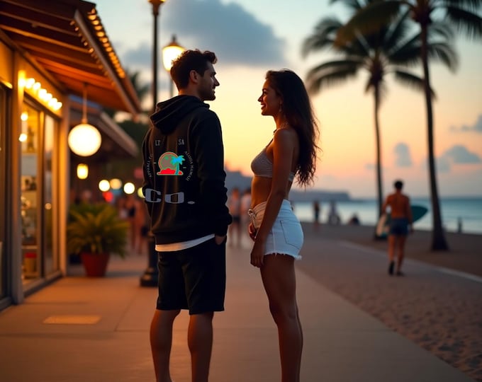 Featured listing image: SaltyAlohaHawaii Logo Hoodie, Lightweight Sweatshirt, Unisex Hooded Top, Graphic Print Jumper, Beach Surfwear, Vacation Apparel