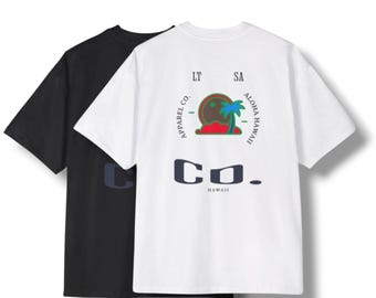 Men's Heavy Oversized  Logo Tee with a Relaxed Fit, Casual Streetwear, Unisex Tee, Summer Vacation Shirt