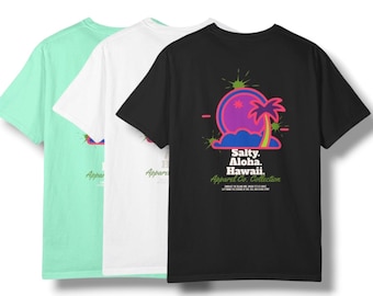 SaltyAlohaHawaii Apparel Co Unisex T-shirt, Vintage Style Tee, Beach Lover Gift, Hawaiian Graphic Shirt, Summer Vibes Top