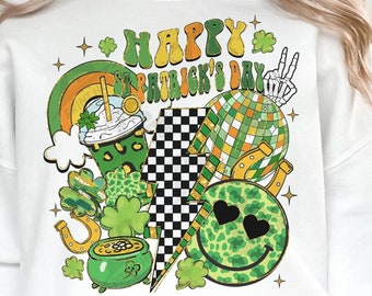 Happy St Patricks Day Png, Saint Patrick’s Day Sublimation, Lucky Shamrock Png, Groovy St Patty's, Retro Lucky Vibes Png, St Patty's Png