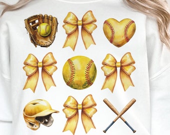 9 Retro Softball Bow Png, Coquette Bow Softball Png Sublimation, Softball Mom Png, Softball Season Png, Coquette Softball Png Shirt Design