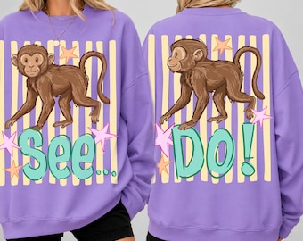 Mono ve, mono hace PNG, animal rayado PNG, primate preppy PNG, profesor de rimas PNG, estudiante retro PNG, espíritu escolar PNG, mono PNG