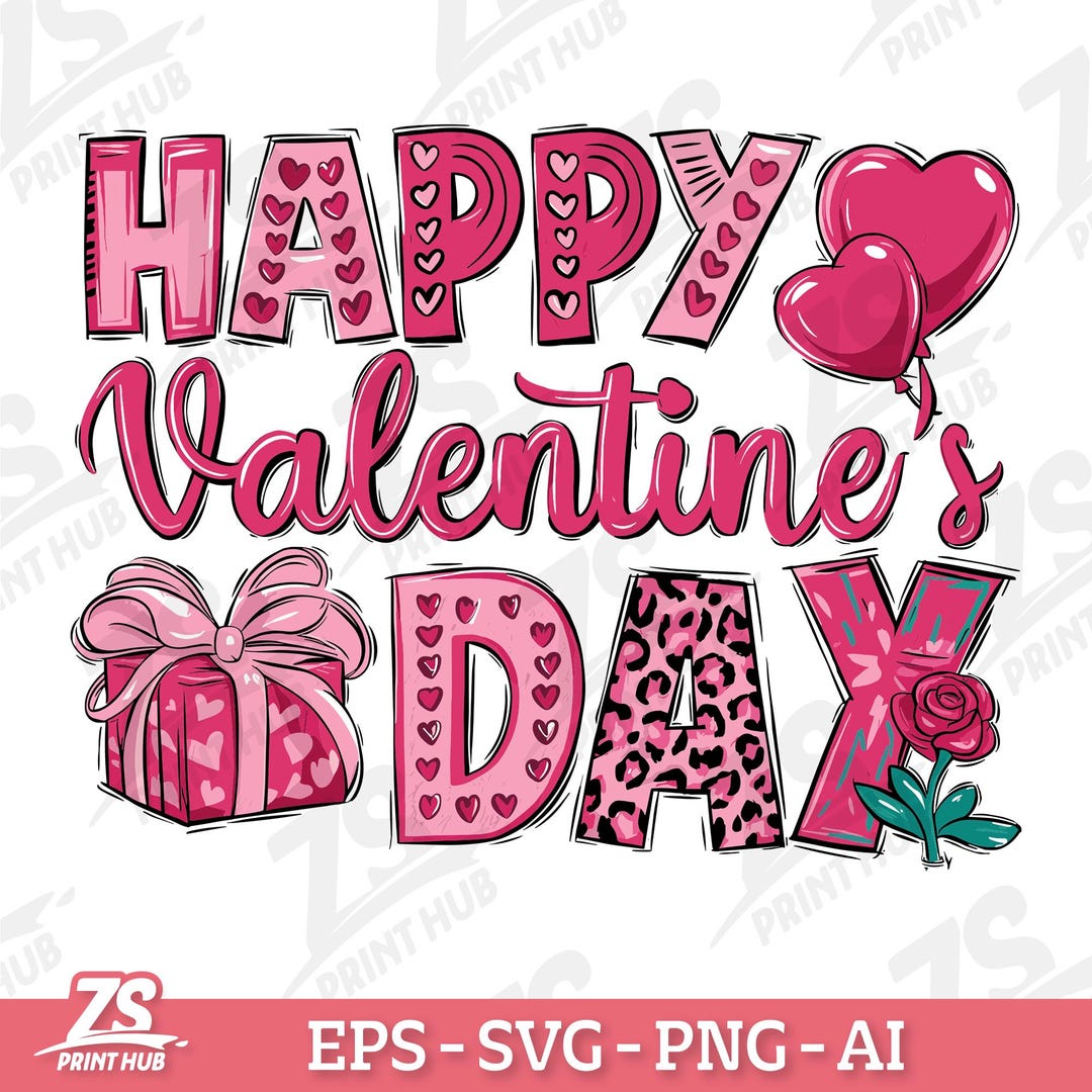 Happy Valentine's Day Png Sublimation Design Download, Valentine's Day ...