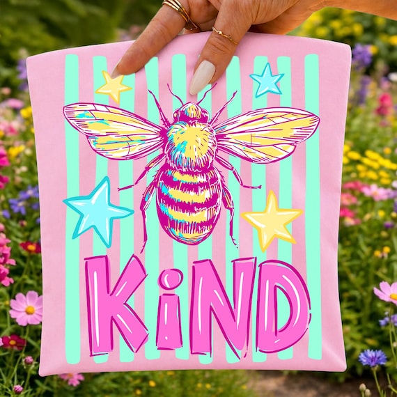Bee Kind Png, Striped Bee Png, Retro Bee Png, Preppy Bee Png, Positive Png, Be Kind Png, Teacher Png, Student Png, School Png