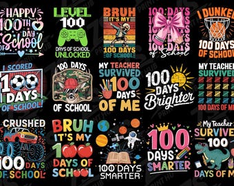 100th Day Of School Png Bundle, 100 Days Smarter Png, I Crushed 100 Days Of School Png, Teacher Png,100 Days Of School Boys,Digital Download
