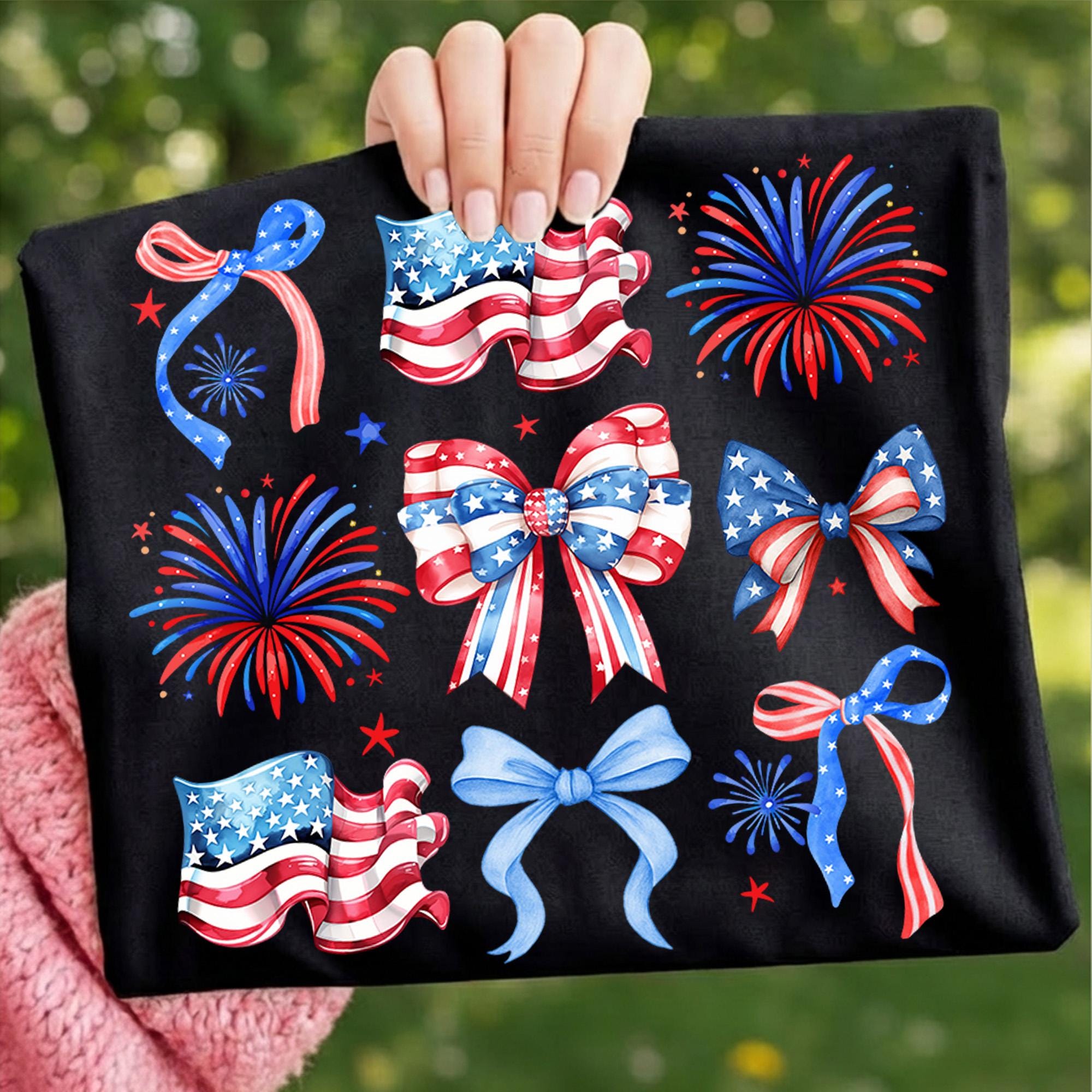 Coquette Bow Patriotic Png, 4th of July Png, American Flag Png ...