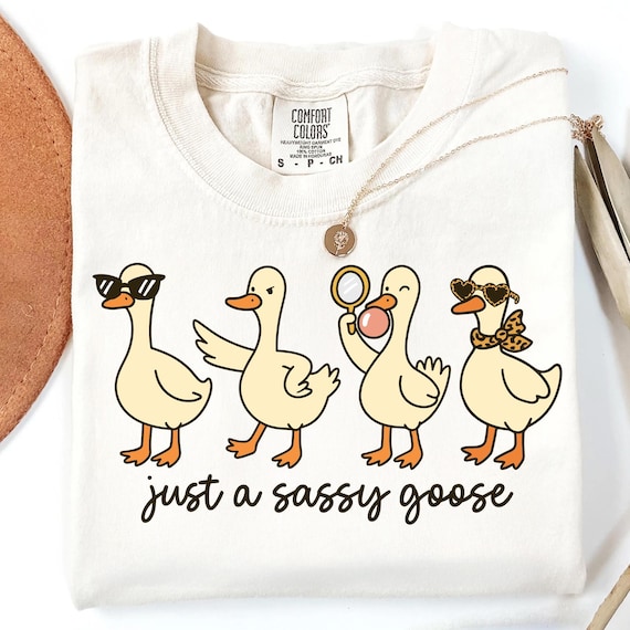 Sassy Goose PNG, Funny Goose Sublimation Design, Retro Duck with Sunglasses PNG, Sassy Shirt Design, Girly Goose Clipart for Sublimation
