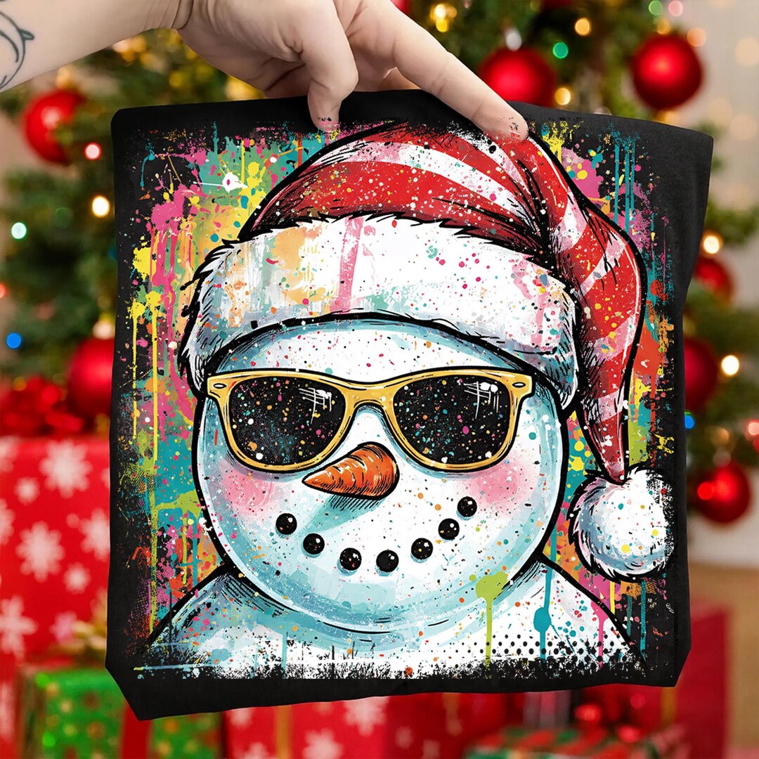 Snowman Png, Santa Hat Snowman Png, Brushstroke Splatter Png, Funny ...
