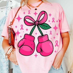 Breast Cancer PNG, Pink Boxing Gloves Sublimation Design, Breast Cancer Awareness Shirt PNG, Fight Like a Girl PNG, Pink Ribbon Png