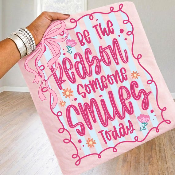 Be The Reason Someone Smiles Today Png, Striped Mental Health Awareness Png, Coquette Bow Positive Quote Png, Inspirational Design Png