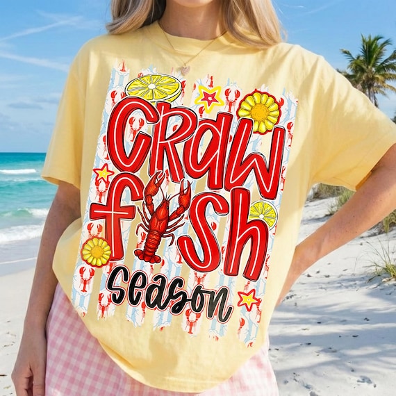 Crawfish Season Png, Brushstroke Crawfish Png, Stripes Crawfish Png, Preppy Crawfish Png, Louisiana Png, Sublimation Digital Download