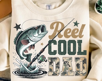 Reel Cool Dad Png, Bass Fishing Dad Png, Camouflage Father Png, Happy Fathers Day Png, Outdoor Fishing Trip Png, Best Papa Shirt Png