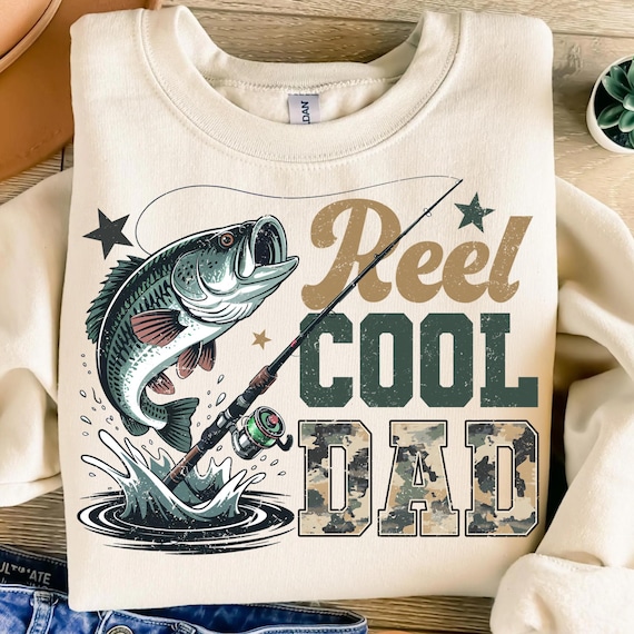 Reel Cool Dad Png, Bass Fishing Dad Png, Camouflage Father Png, Happy Fathers Day Png, Outdoor Fishing Trip Png, Best Papa Shirt Png
