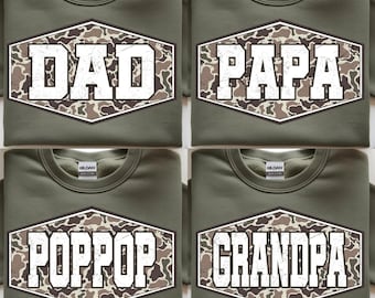 Retro Camo Dad Bundle Png, Camouflage Papa Png, Hunting Grandpa Png, Vintage Outdoor Png, Fathers Day Camo Png, Pop Pop Grandpa Dad Papa Png