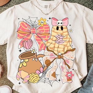 Concha Ghost Halloween Png, Pantasmas Ghost Png, Pan Dulce Png, Coquette Bow Ghost Png, Spooky Mexican Png, Dia De Los Muertos Png