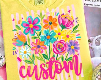 Custom Striped Neon Mama Wildflowers Coquette Bow Png, Trendy Floral Mama Png, Mimi Gigi Nana Floral Png, Cottagecore Mama Png,Brushstroke