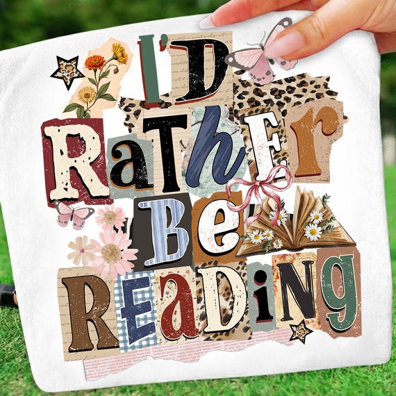 Id Rather Be Reading Png, Book Lover Png, Leopard Floral Png, Grandmillennial Png, Bookish Png, Reader Sublimation Png, Digital Download