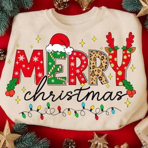 Merry Christmas Png, Christmas Shirt Png, Merry Christmas Leopard Print, Santa Claus Png, Christmas Sublimation, Xmas Sublimation Designs